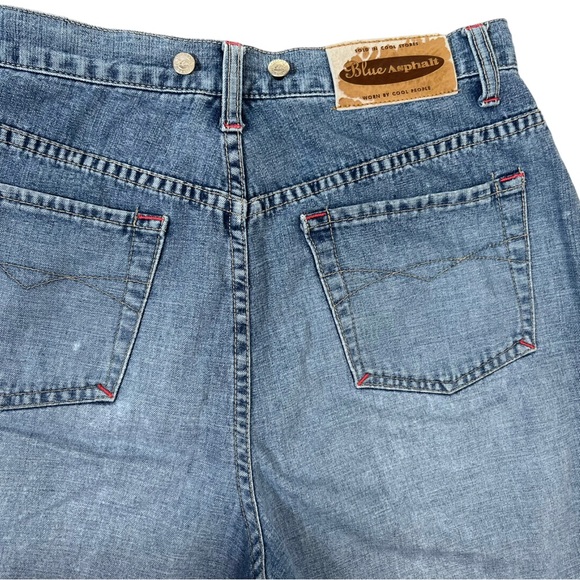 Vintage 90s Jeans Blue Asphalt High Rise Wide Leg Size 11 - Picture 4 of 13